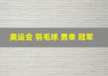 奥运会 羽毛球 男单 冠军